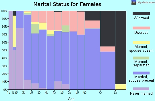 Zip code 83634 marital status for females
