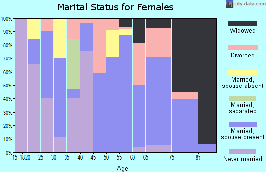 Zip code 83873 marital status for females