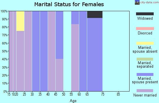Zip code 84034 marital status for females