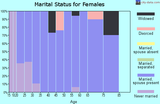 Zip code 84537 marital status for females