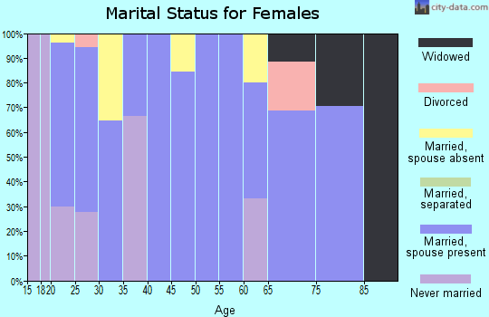 Zip code 84758 marital status for females