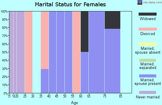 Zip code 84782 marital status for females