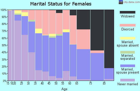 Zip code 85024 marital status for females