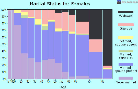 Zip code 85203 marital status for females