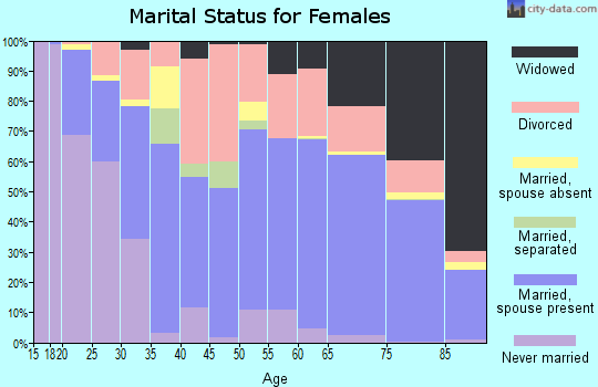 Zip code 85206 marital status for females