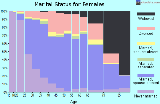Zip code 85308 marital status for females