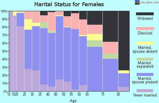 Zip code 85340 marital status for females