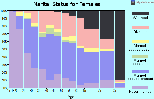 Zip code 85345 marital status for females