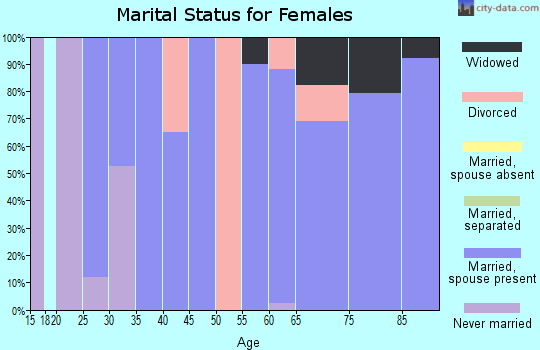 Zip code 85348 marital status for females