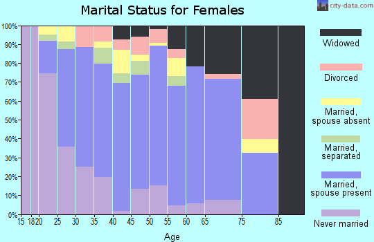 Zip code 85349 marital status for females