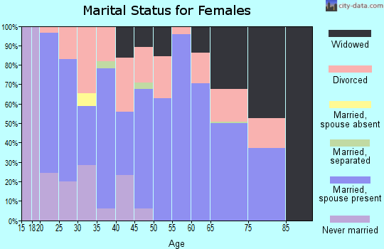 Zip code 85534 marital status for females