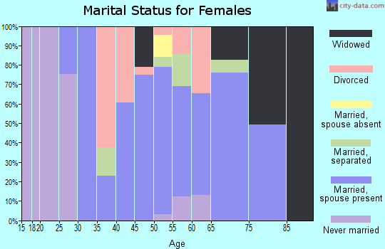 Zip code 85623 marital status for females