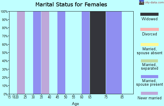 Zip code 85926 marital status for females