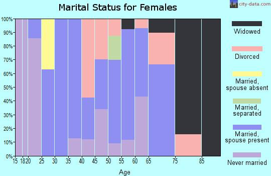 Zip code 85936 marital status for females