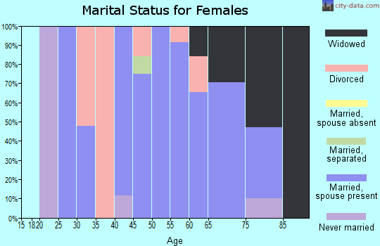 Zip code 86337 marital status for females