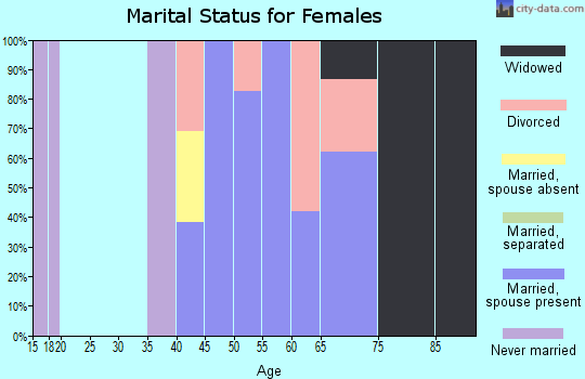 Zip code 86338 marital status for females