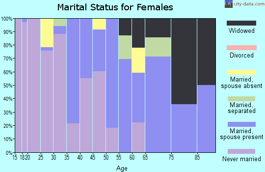 Zip code 86535 marital status for females