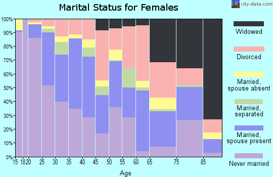 Zip code 87102 marital status for females