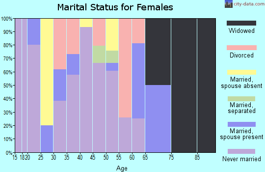 Zip code 87357 marital status for females