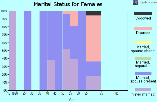Zip code 87535 marital status for females