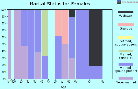 Zip code 87582 marital status for females