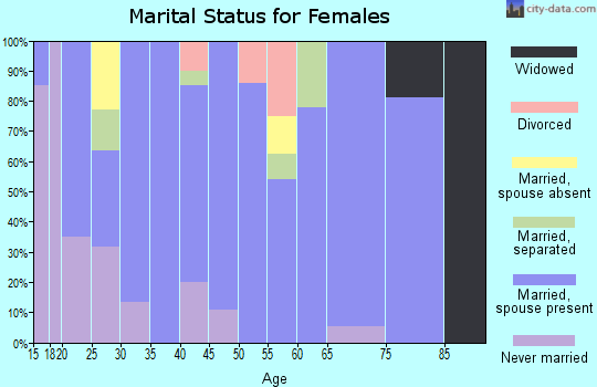 Zip code 88253 marital status for females