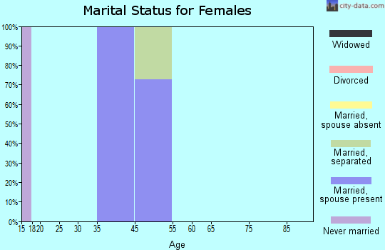 Zip code 88268 marital status for females