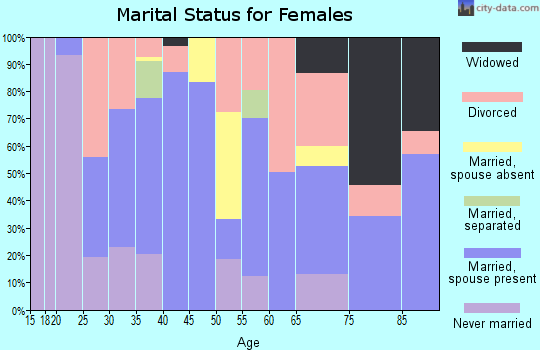 Zip code 88345 marital status for females