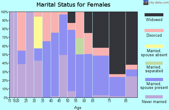 Zip code 88435 marital status for females