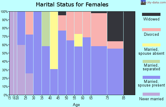 Zip code 89040 marital status for females
