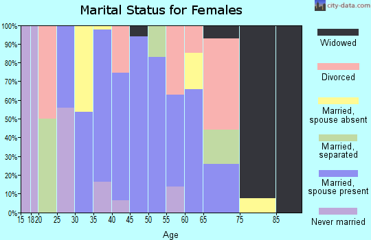 Zip code 89049 marital status for females