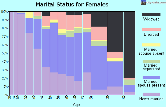 Zip code 90041 marital status for females