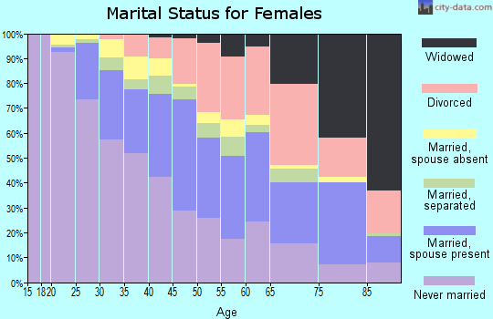 Zip code 90043 marital status for females