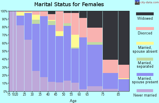 Zip code 91321 marital status for females