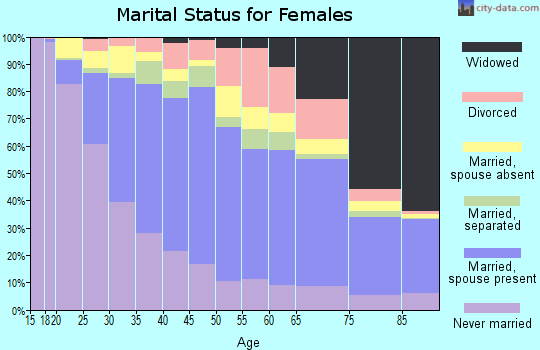 Zip code 91343 marital status for females