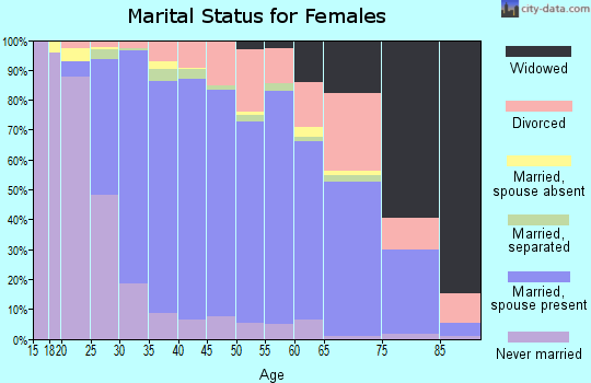 Zip code 91350 marital status for females