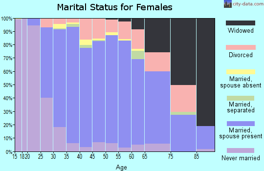 Zip code 91354 marital status for females