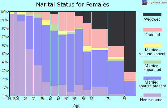 Zip code 91355 marital status for females