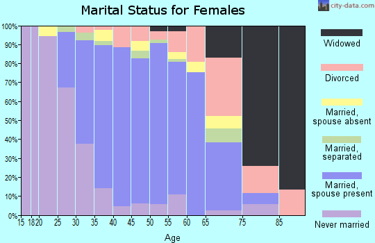 Zip code 91381 marital status for females