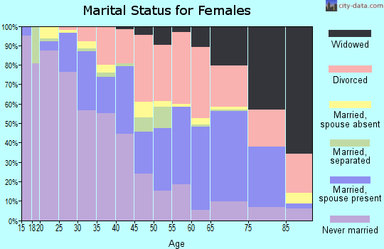 Zip code 92101 marital status for females