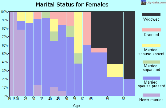 Zip code 92249 marital status for females