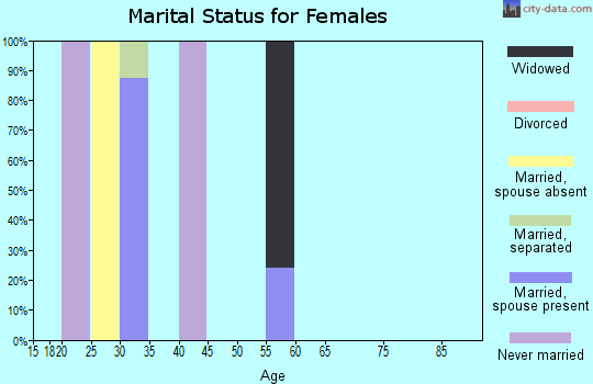 Zip code 92258 marital status for females