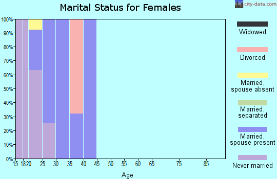 Zip code 92278 marital status for females
