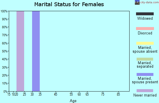 Zip code 92280 marital status for females
