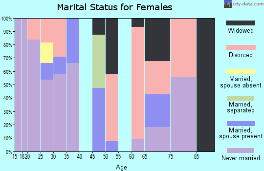 Zip code 92401 marital status for females