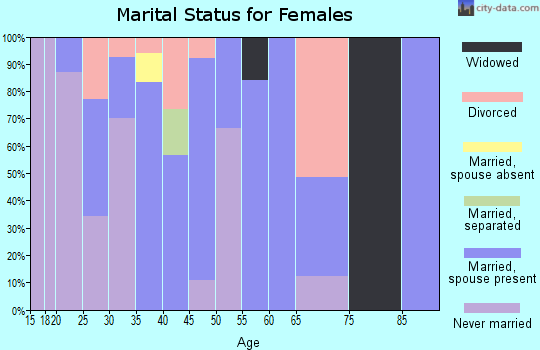 Zip code 93040 marital status for females