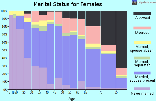 Zip code 93060 marital status for females