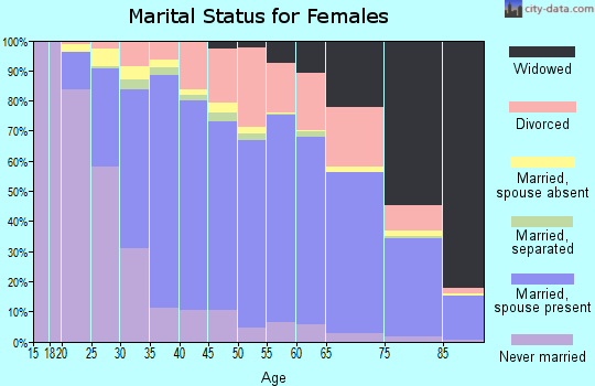 Zip code 93065 marital status for females