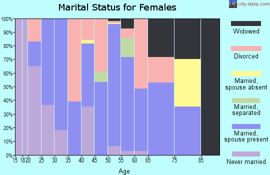 Zip code 93225 marital status for females