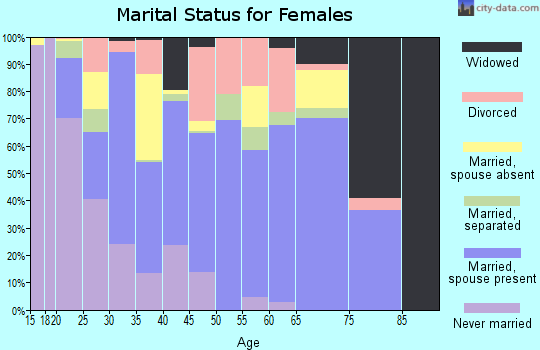 Zip code 93505 marital status for females